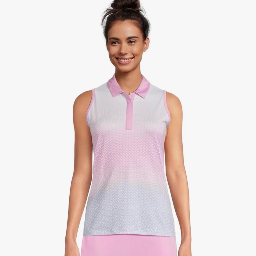 Callaway Chev Gradient Pink and White Tank Top Size M